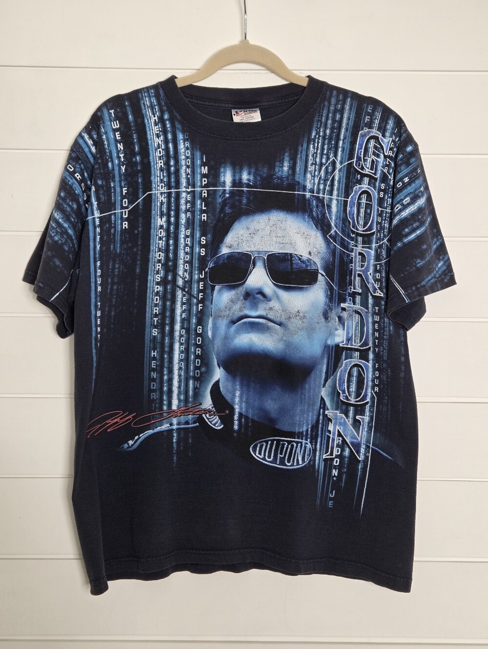VINTAGE RARE NASCAR JEFF GORDON MATRIX ALL OVER PRINT MENS Size L